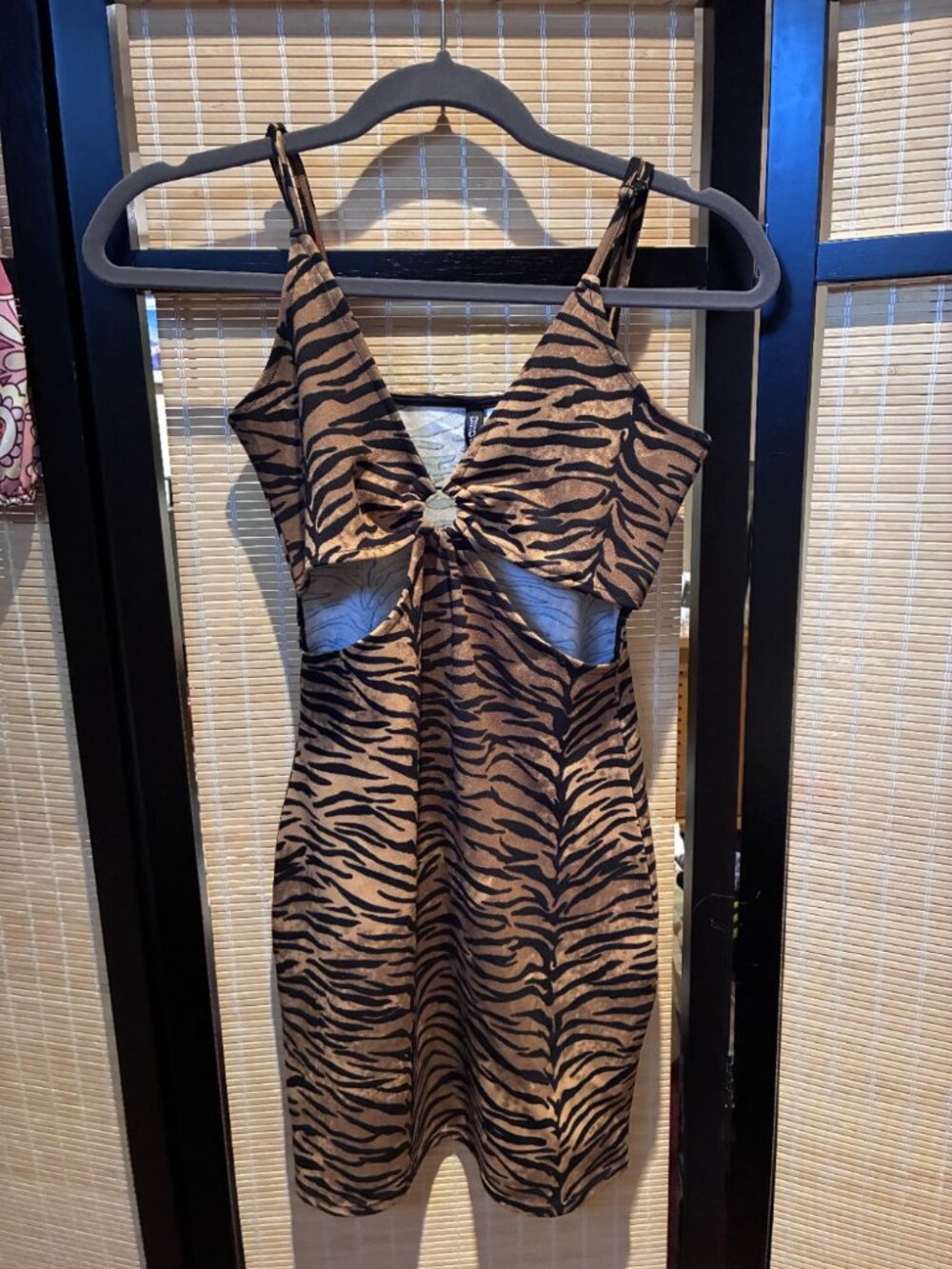 H&M Divided Tiger Print Cutout Bodycon Mini Dress 4